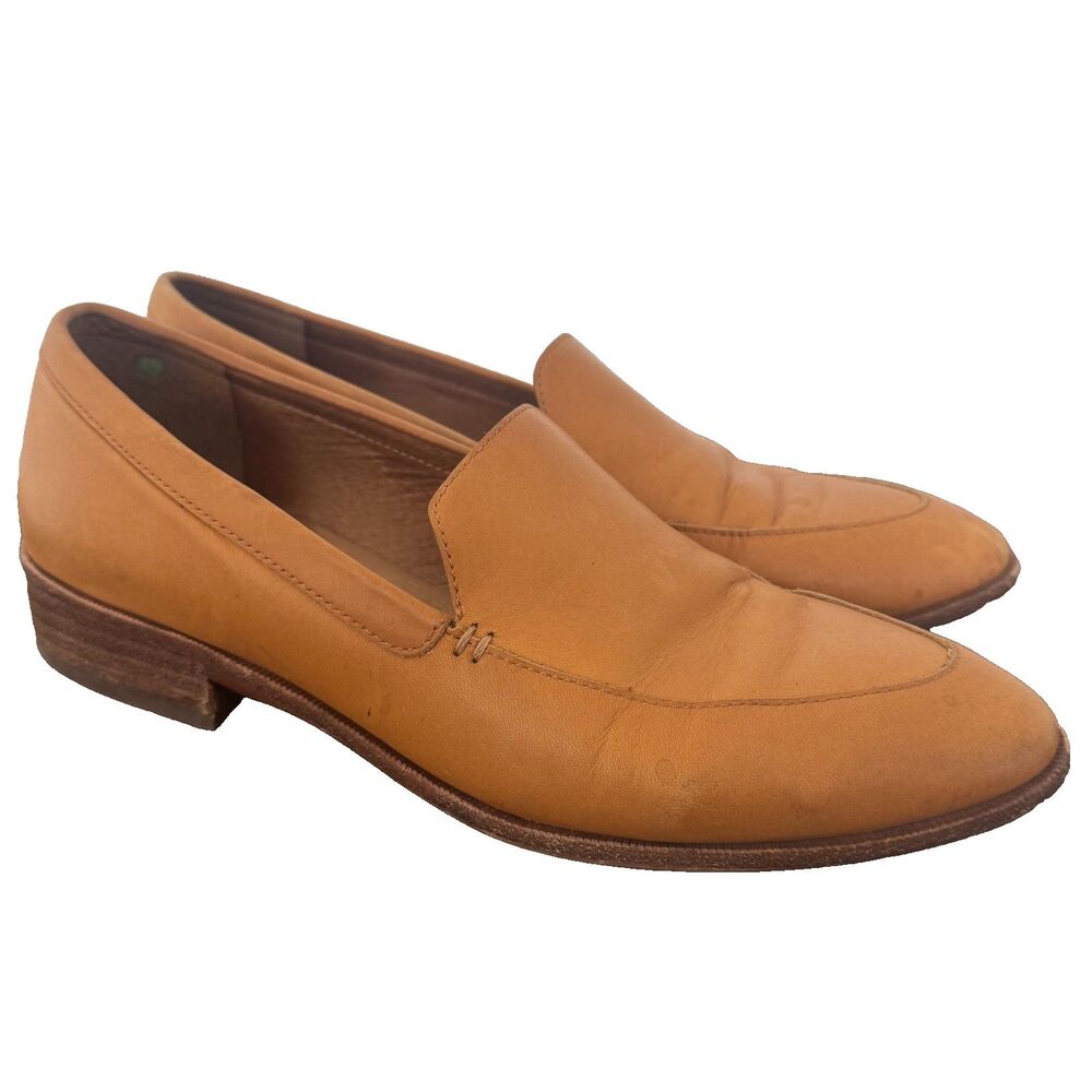 Madewell Leather Loafers Women's 8 Cognac Slip On Flats Casual Office Classic
